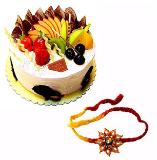 Fresh Fruit Cake with Rakhi