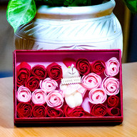 Beautiful Roses with Teddy Box