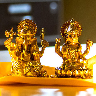 Golden Laxmi Ganesha Idol