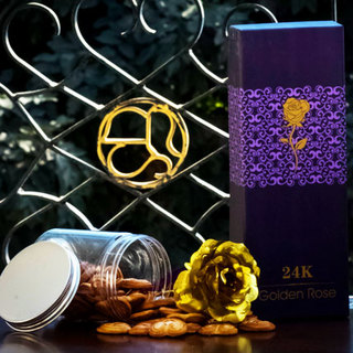 Cookies in a Jar with Gold Plated Rose