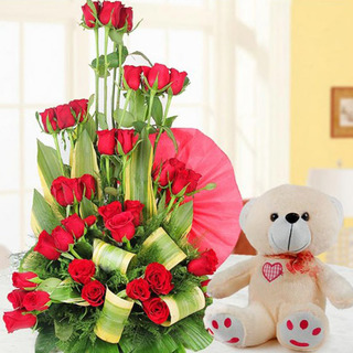 Valentine Rose and Teddy combo 
