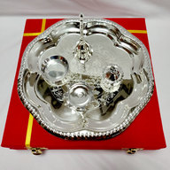 Traditional Silver Thali Set