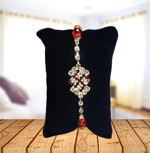 Fancy Swastik Diamonte Rakhi