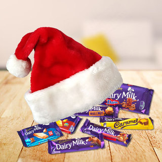 Santa Cap Full of Chocolates