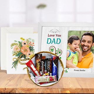 Fathers Day Photo Frame, Imported Chocolates & Card