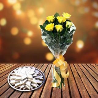 Kaju Burfi with Roses