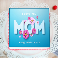 I Love You Mom Photo Cake 