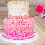 2 Tier Pink Roses Ombre Cake