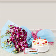 Pineapple cake and Orchids Combo with Rakhi