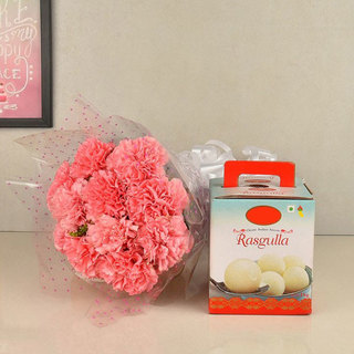 Pink Carnation with Rasgulla