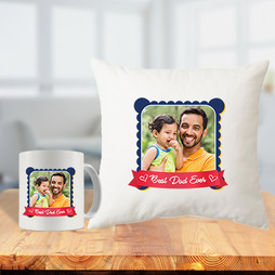 Best Dad Ever Cushion Mug Combo