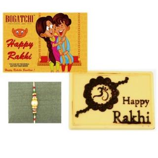 Happy Rakhi White Chocolate with Pearl Rakhi