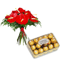 Anthurium Bouquet & Chocolate