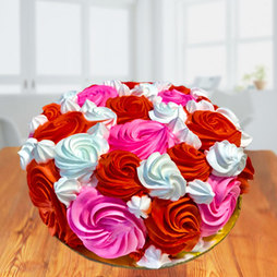 Colorful Roses Ombre Cake