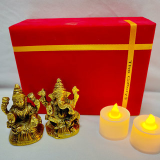 Laxmi Ganesha Idol with LED Diyas