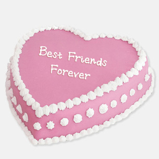 Heart Pink Strawberry Best Friends Cake