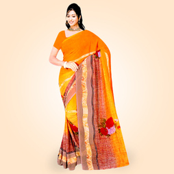 Floral Printed Border Saree