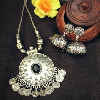Vintage Coin German Silver Necklace Set