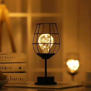 Wine Glass LED Night Lamp (Hollow Iron)