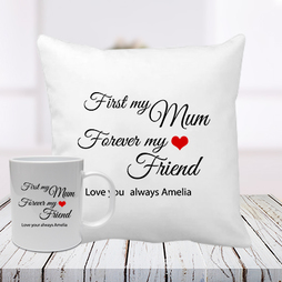 Mum and Friend Cushion Mug Combo