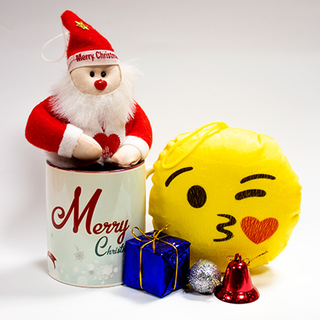 Cute Santa with Smiley & a Christmas Mug