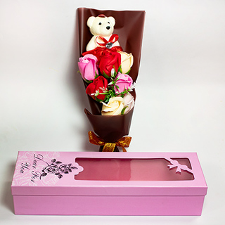 Roses and Teddy Bouquet