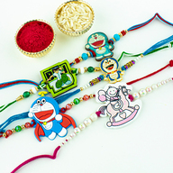 5 Beautiful Kids Rakhis Set