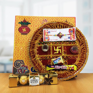 Rakhi Thali with Small Ferrero Rocher
