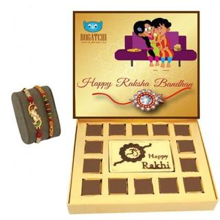 Rakhi chocolate box with 2 Mix Rakhi