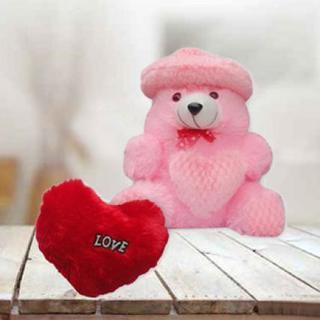 Heart Cushion and Teddy