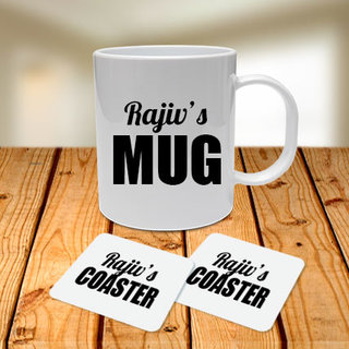 Personalised Name Mug and Coasters Combo