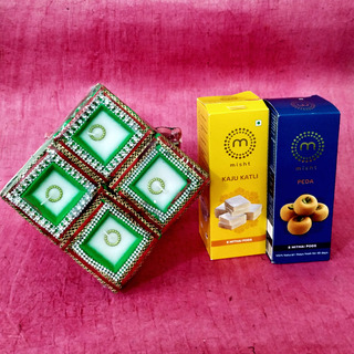 Diwali Diyas with Sweets