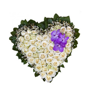 White Roses Heart Arrangement