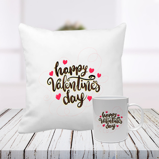 Happy Valentine Day Cushion and Mug Combo