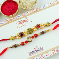 Rudraksh OM Pearl Rakhi Set