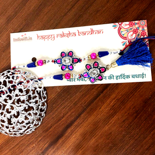 Aqua Rakhi and Lumba Set