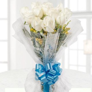 Lovely White Roses Bouquet