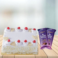 Square Pineapple Cake with Cadbury Silk Combo