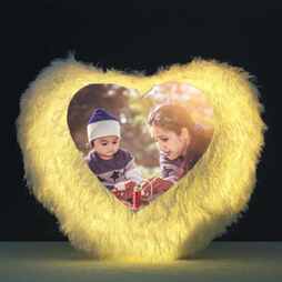 Mothers Day Heart Shape LED Cushion 