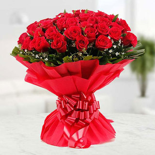 Valentine 50 Red Roses Bouquet Large