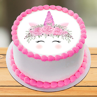 Elegant Unicorn Photo Cake