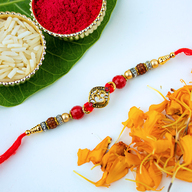 2 Rudrakshs and Om Rakhi