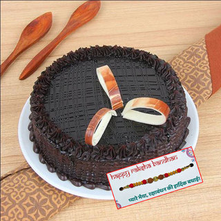 Premium Chocolate Truffle Cake with Rakhi
