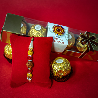Rudraksha Rakhi with Ferrero Rocher