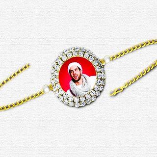 Round Stone Photo Rakhi