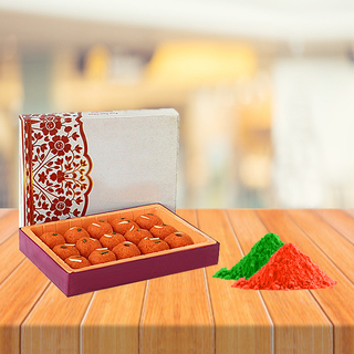 Motichoor Ladoo with Free Gulal