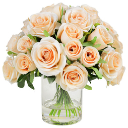 Peach Roses Vase Large