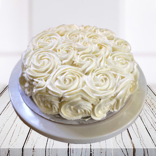 White Roses Ombre Cake