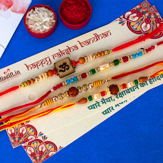 Elegant Rakhi Combo of 4