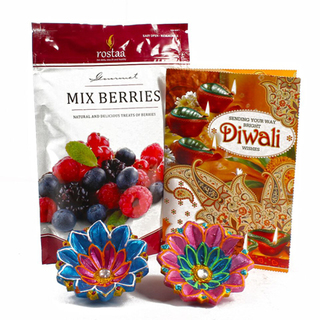 Diwali Berries And Diyas